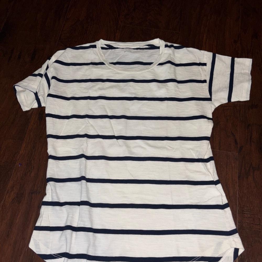 Madewell black and White Striped Tee